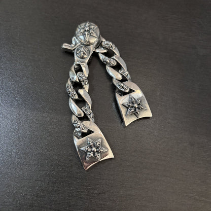 Silver Plated Rhinestone Hexagram Watch Band for Men, Fashionable and Unique Retro Punk Style Buckle Strap, Unisex Universal Stylish Design