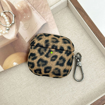 Faux Leopard Print Full Coverage Protective Case for AirPods 4, Premium Stylish Design, AirPods Case