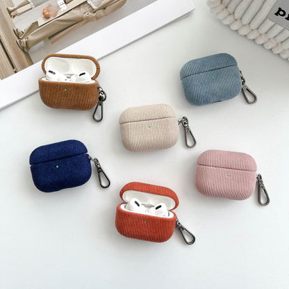 Corduroy Apple Wireless Earphone Case Suitable for Airpods Pro2 Pure Ribbon Buckle Earphone Protective Cover