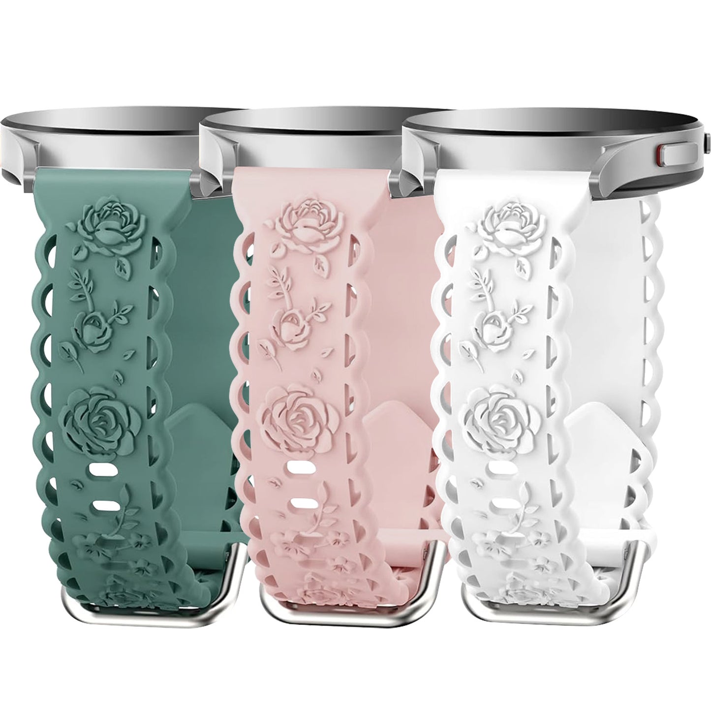 Suitable for 20mm flat silicone strap with hollowed out rose style strap