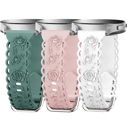 Suitable for 20mm flat silicone strap with hollowed out rose style strap
