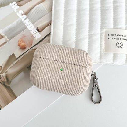 Corduroy Apple Wireless Earphone Case Suitable for Airpods Pro2 Pure Ribbon Buckle Earphone Protective Cover